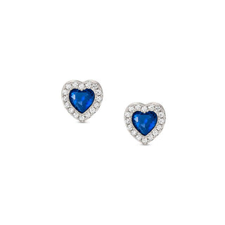 Nomination Sterling Silver Cubic Zirconia All My Love Blue Heart Stud Earrings