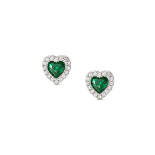 Nomination Sterling Silver Cubic Zirconia All My Love Green Heart Stud Earrings