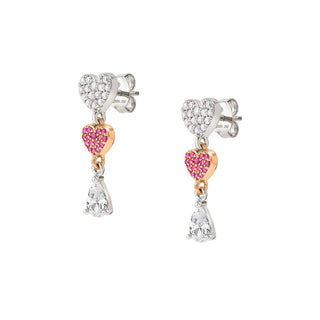 Nomination Rose Gold Plated Sterling Silver Cubic Zirconia Lucentissima Heart Earrings