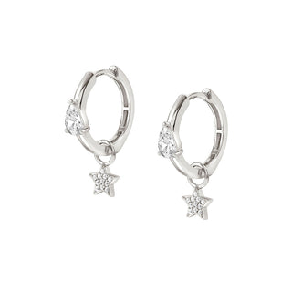 Nomination Sterling Silver Cubic Zirconia Lucentissima Star Hoop Earrings