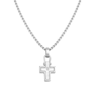 Nomination Stainless Steel and CZ Manvision Cross Pendant