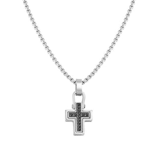 Nomination Stainless Steel and Black CZ Manvision Cross Pendant