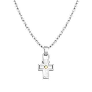 Nomination Stainless Steel with Yellow PVD Colour Coated Finish Manvision Cross Necklace