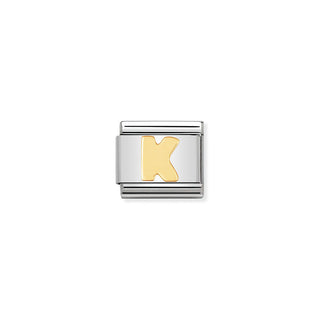 Nomination Stainless Steel and Yellow Gold Composable Classic Letter K Link