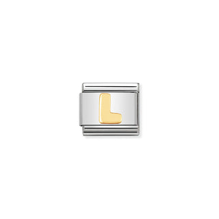 Nomination Stainless Steel and Yellow Gold Composable Classic Letter L Link