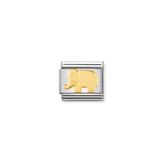 Nomination Stainless Steel and Yellow Gold Composable Classic Elephant Link