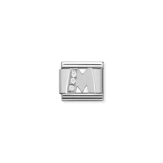 Nomination Stainless Steel and Cubic Zirconia Composable Classic Letter M Link