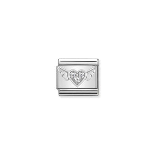 Nomination Stainless Steel and Cubic Zirconia Composable Classic Flying Heart Link