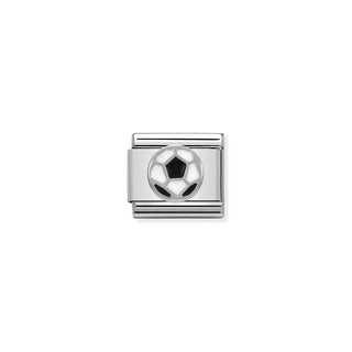 Nomination Stainless Steel and Enamel Composable Classic Football Link