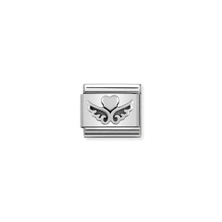 Nomination Stainless Steel and Enamel Composable Classic Heart with Wings Link