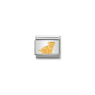 Nomination Stainless Steel and Yellow Gold Composable Classic Seated Dog Link