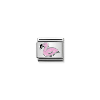 Nomination Stainless Steel and Enamel Composable Classic Pink Flamingo Link