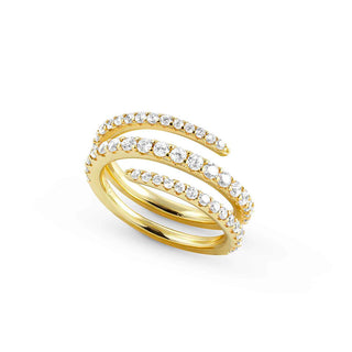 Nomination Yellow Gold Plated Cubic Zirconia Lovelight Spiral Ring - Size 15