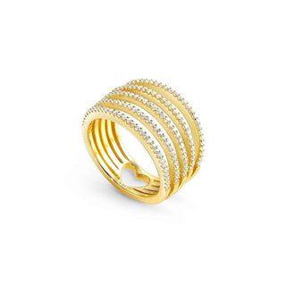 Nomination Yellow Gold Plated Cubic Zirconia Lovelight Band Ring - Size 17