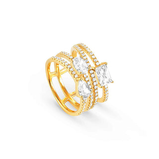 Nomination Yellow Gold Plated Cubic Zirconia Colour Wave Ring - Size 15