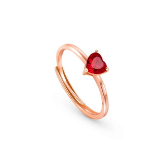 Nomination Rose Gold Plated SweetRock Red Cubic Zirconia Heart Ring