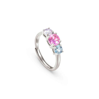 Nomination Sterling Silver Multi Colour Cubic Zirconia Colour Wave Trilogy Ring