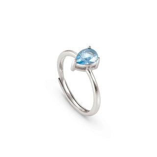 Nomination Sterling Silver Light Blue Cubic Zirconia Colour Wave Ring