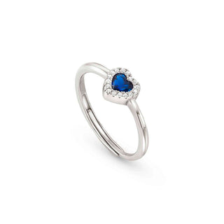 Nomination Sterling Silver Cubic Zirconia All My Love Blue Heart Ring