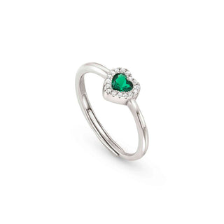 Nomination Sterling Silver Cubic Zirconia All My Love Green Heart Ring