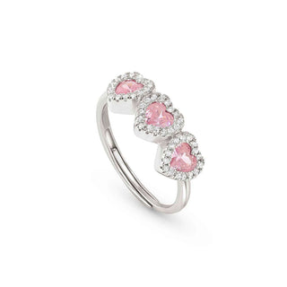 Nomination Sterling Silver Cubic Zirconia All My Love 3 Pink Heart Ring