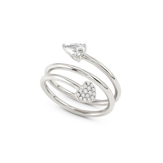 Nomination Sterling Silver and Cubic Zirconia Pear and Heart Lucentissima Ring