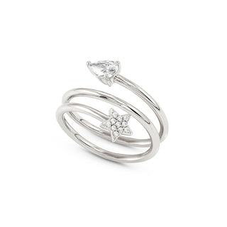 Nomination Sterling Silver and Cubic Zirconia Pear and Star Lucentissima Ring