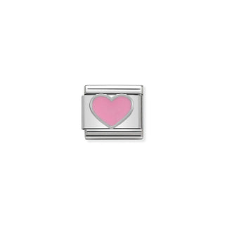 Nomination Stainless Steel, Sterling Silver and Enamel Composable Classic Pink Heart Link