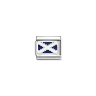 Nomination Stainless Steel and Sterling Silver Enamel Composable Classic Scotland Flag Link