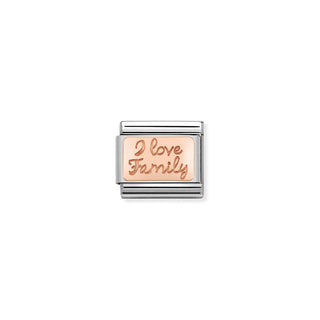 Nomination Stainless Steel and Rose Gold Composable Classic I Love Family Link