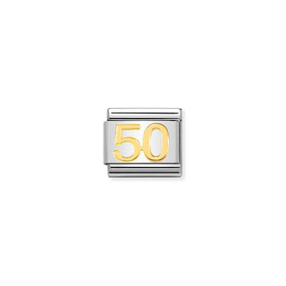 Nomination Stainless Steel and Yellow Gold Composable Classic Number 50 Link