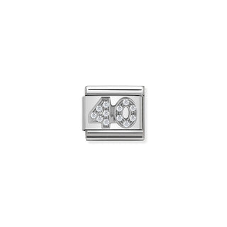 Nomination Stainless Steel and Sterling Silver Composable Classic 40 Cubic Zirconia Link