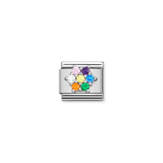 Nomination Stainless Steel and Sterling Silver Composable Classic Rainbow Flower Link