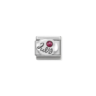 Nomination Stainless Steel and Sterling Silver Composable Classic July Ruby Link