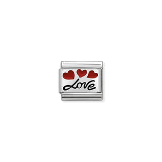 Nomination Stainless Steel and Sterling Silver Composable Classic Love Enamel Link