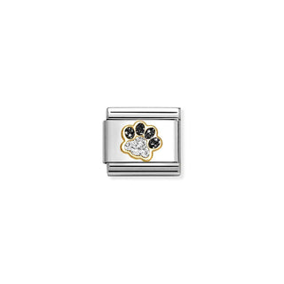 Nomination Stainless Steel and Yellow Gold Composable Classic Glitter Pawprint Link