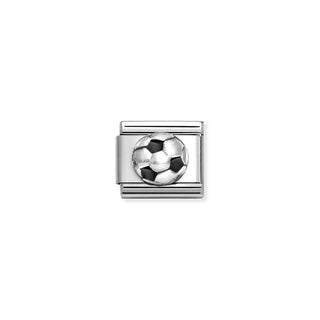 Nomination Stainless Steel and Sterling Silver Composable Classic Raised Football Link