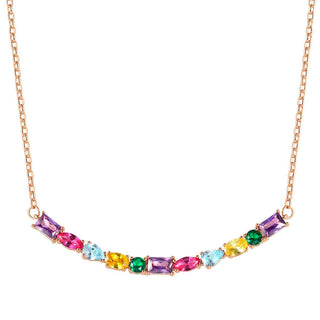 Nomination Rose Gold Plated Rainbow Cubic Zirconia Colour Wave Necklace