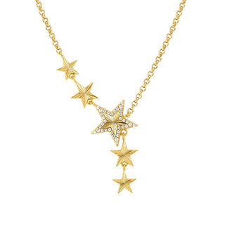 Nomination Yellow Gold Plated Truejoy Etched and Cubic Zirconia Star Necklace