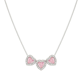 Nomination Sterling Silver Cubic Zirconia All My Love 3 Pink Heart Pendant