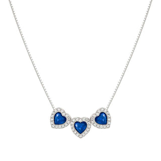 Nomination Sterling Silver Cubic Zirconia All My Love 3 Blue Heart Pendant