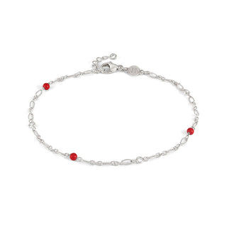 Nomination Sterling Silver and Coral Anklet