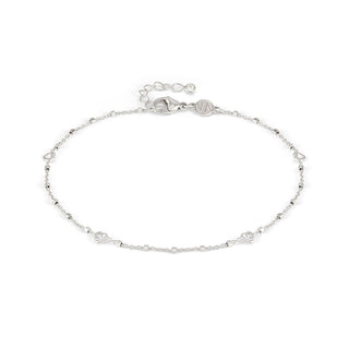 Nomination Sterling Silver Cubic Zirconia Heart Anklet