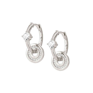 Nomination Sterling Silver and Cubic Zirconia Sentimental Hoop Earrings