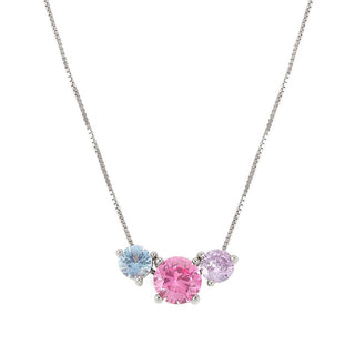 Nomination Sterling Silver Multi Colour Cubic Zirconia Colour Wave Trilogy Necklace