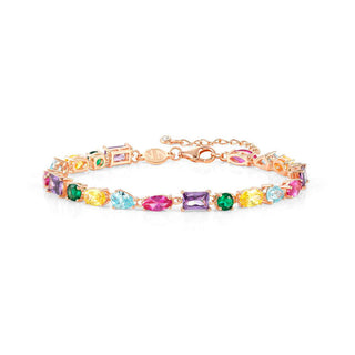 Nomination Rose Gold Plated Rainbow Cubic Zirconia Colour Wave Bracelet