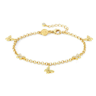 Nomination Yellow Gold Plated Truejoy Etched and Cubic Zirconia Butterfly Bracelet