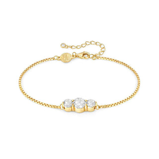 Nomination Yellow Gold Plated Cubic Zirconia Colour Wave Trilogy Bracelet