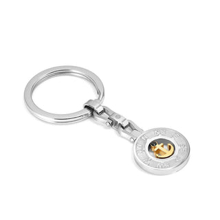 Nomination Stainless Steel and Yellow PVD Colour Coated Details Manvision Anchor Keyring