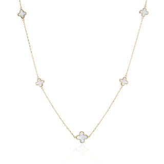 9ct Yellow Gold Mother-of-Pearl Clover Necklace